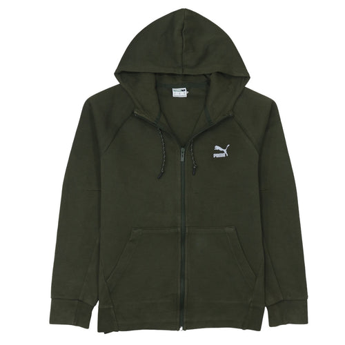Puma Men's Green Full Zip Hoodie Size M Sports Casual