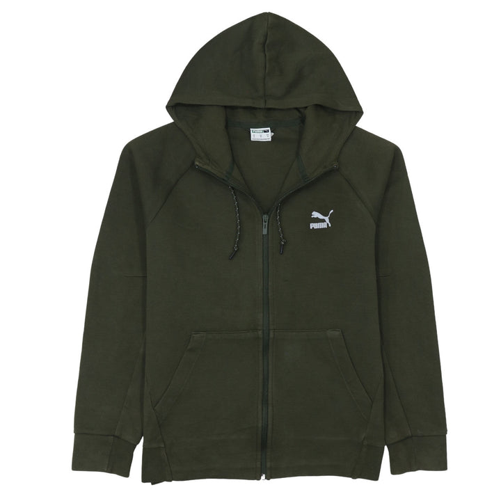 Puma Men's Green Full Zip Hoodie Size M Sports Casual