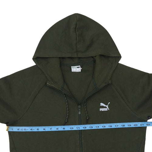 Puma Men's Green Full Zip Hoodie Size M Sports Casual