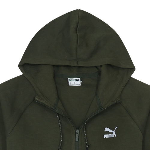 Puma Men's Green Full Zip Hoodie Size M Sports Casual