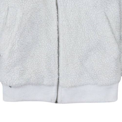 Adidas Womens White Fleece Lined Track Jacket Size 12 Regular Fit