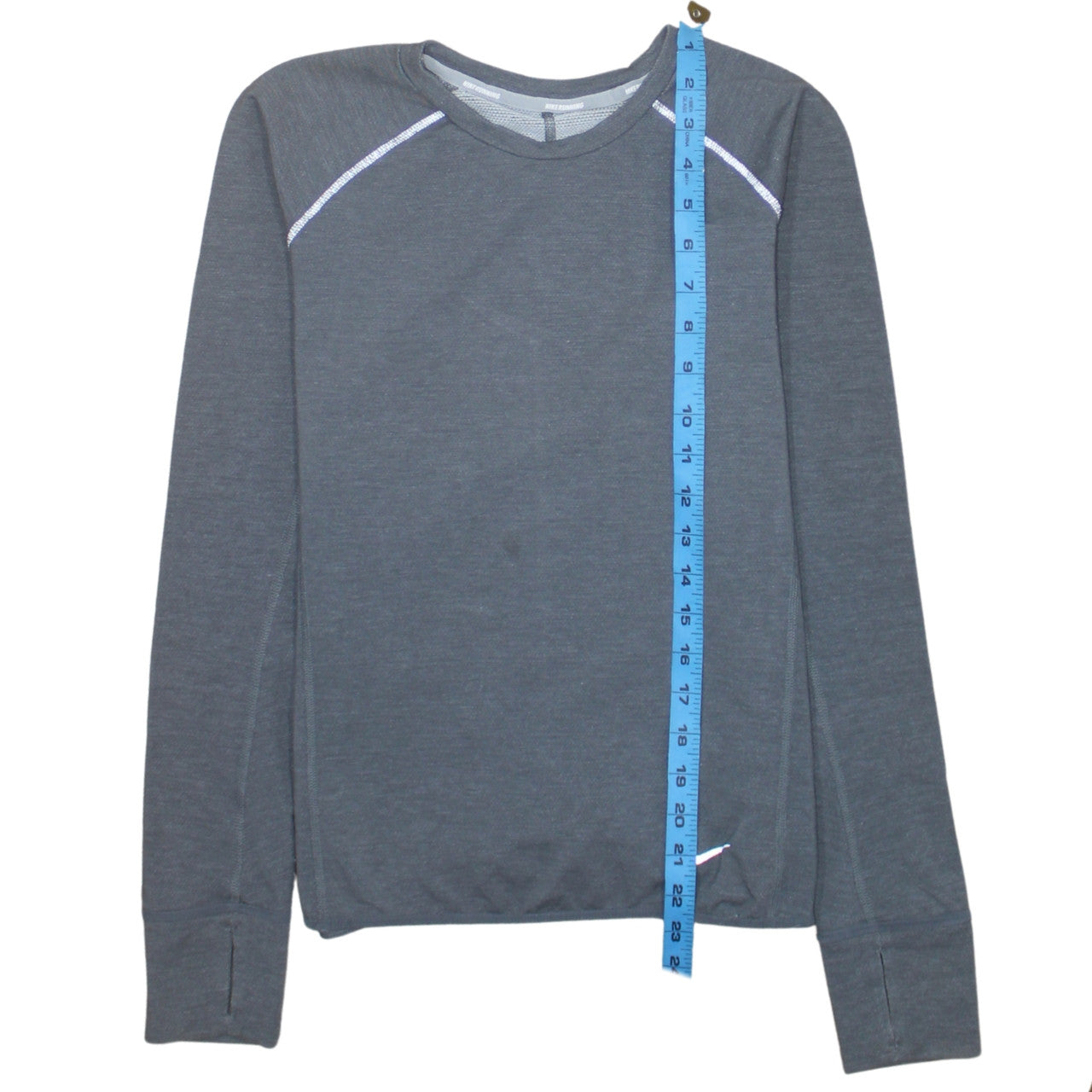 Nike Men's Grey Dri-Fit Running Long Sleeve Athletic Top Size S