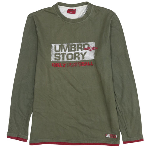 Umbro Men's Green Long Sleeve Football Graphic Shirt Size L