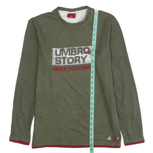 Umbro Men's Green Long Sleeve Football Graphic Shirt Size L