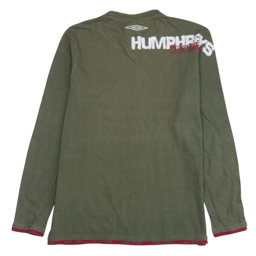 Umbro Men's Green Long Sleeve Football Graphic Shirt Size L