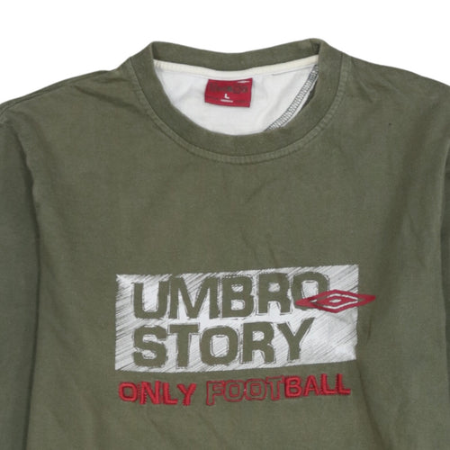 Umbro Men's Green Long Sleeve Football Graphic Shirt Size L