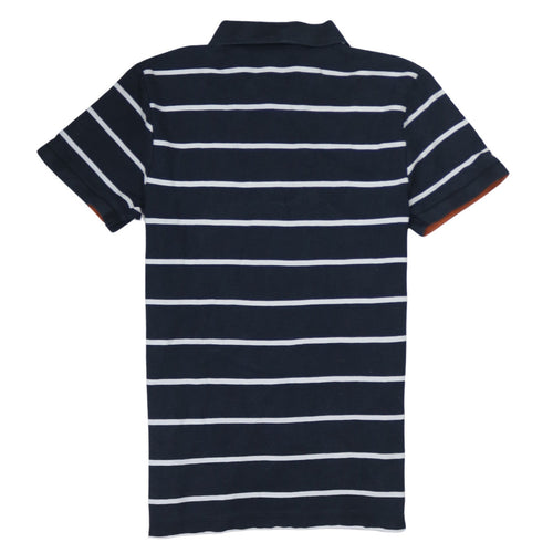 Nike Men's Black Striped Cotton Polo Shirt Size M