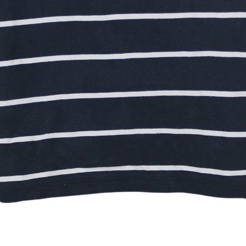 Nike Men's Black Striped Cotton Polo Shirt Size M