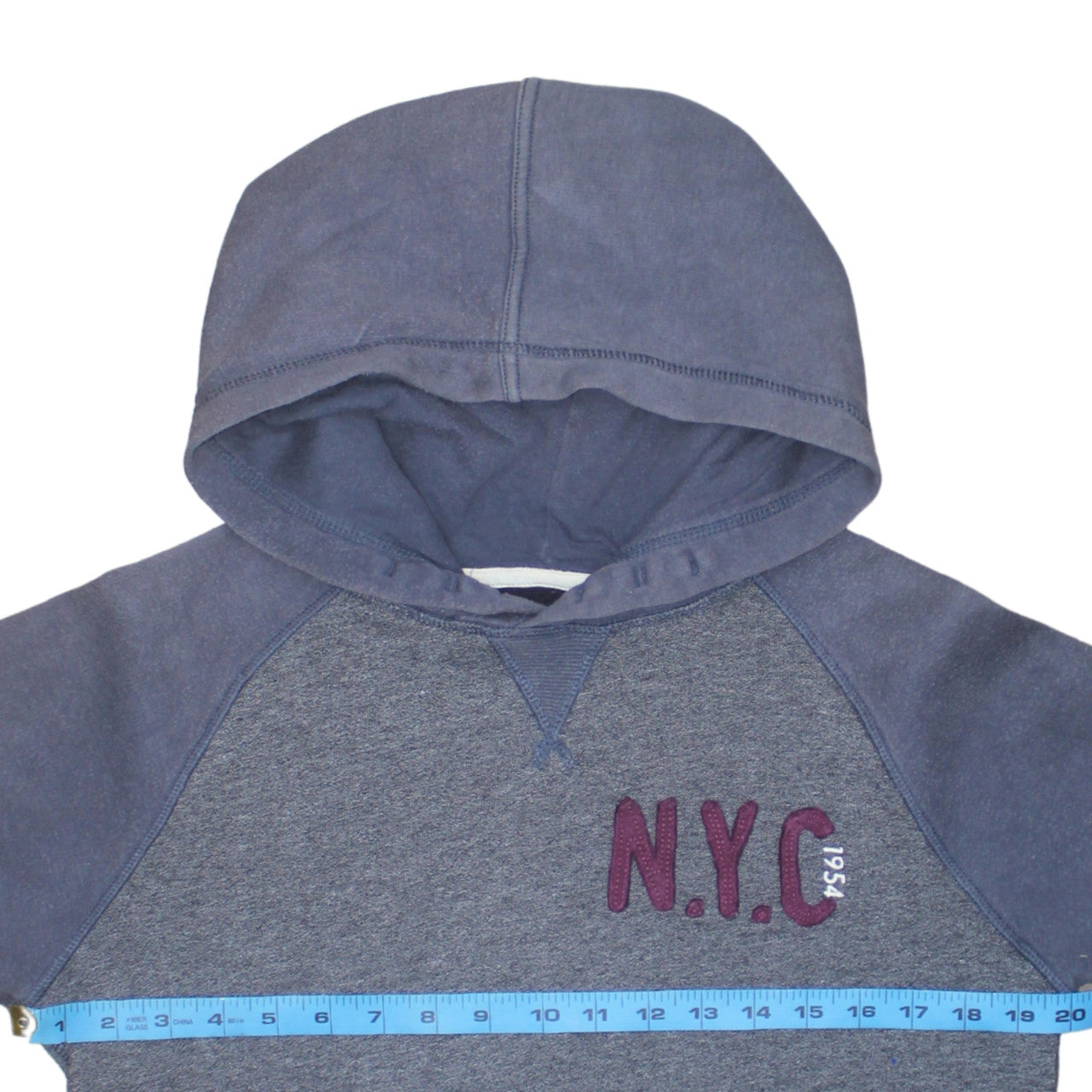 H&M Boys Blue Pullover Hoodie NYC Logo 16 Years Cotton Blend