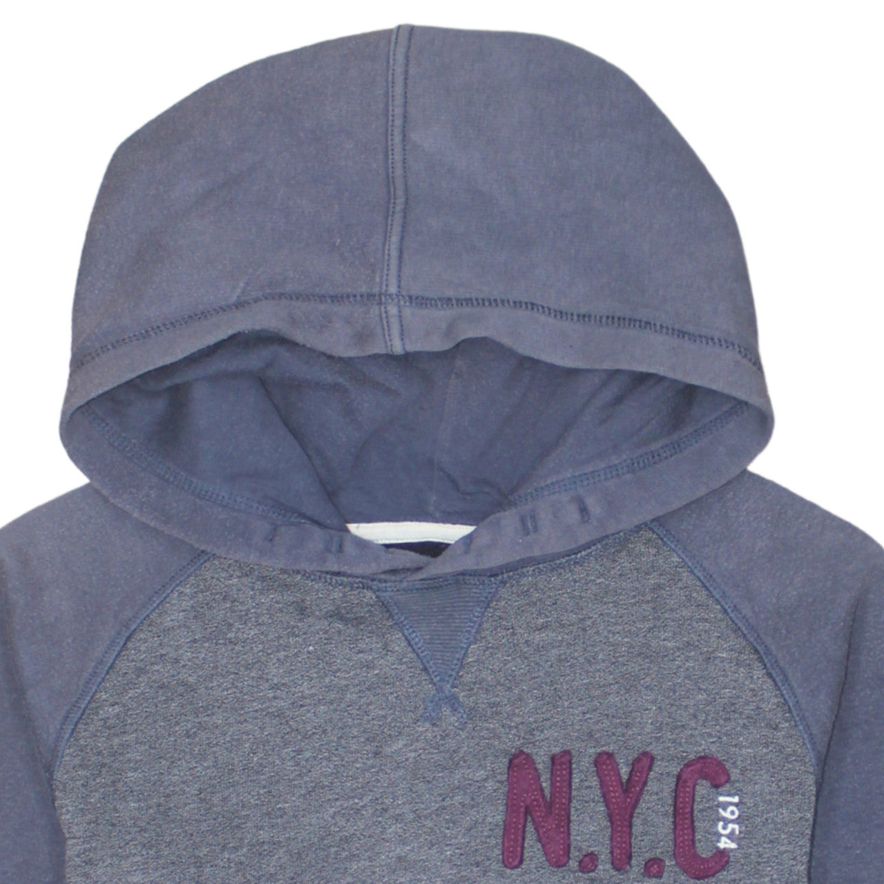 H&M Boys Blue Pullover Hoodie NYC Logo 16 Years Cotton Blend
