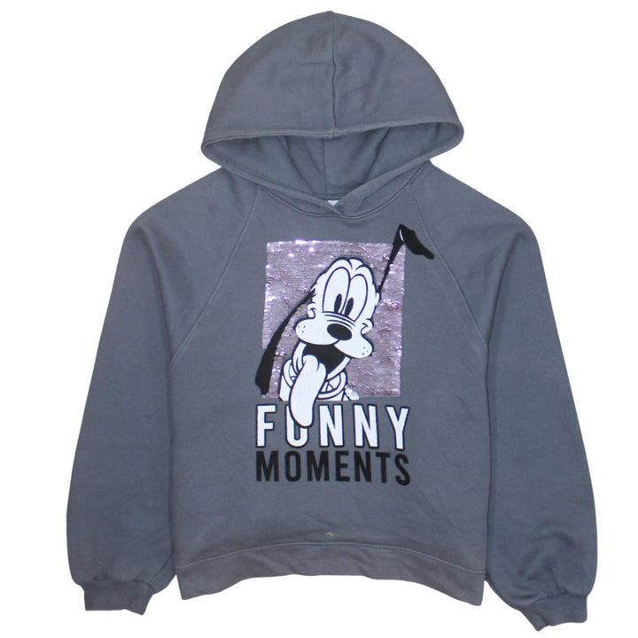 Zara Girls Grey Disney Hoodie 13-14 Years Pullover Sequin Funny Moments