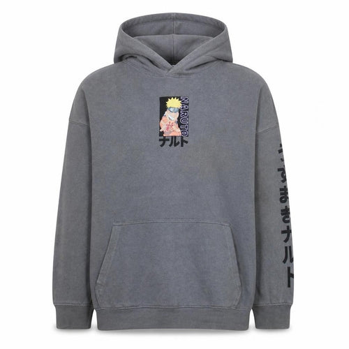 H&M Boys Grey Naruto Anime Pullover Hoodie 11-12 Years Graphic Fleece
