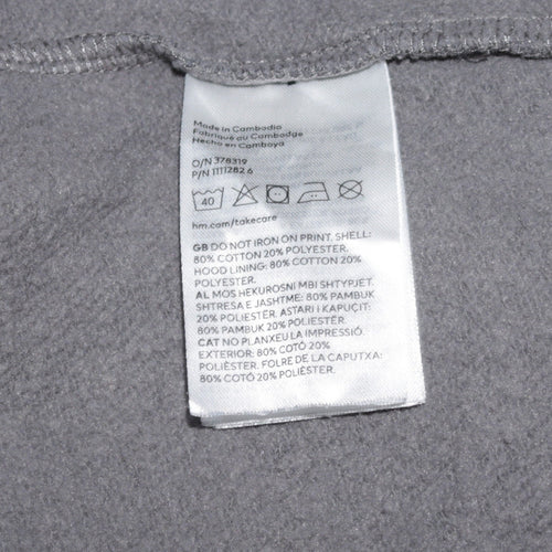 H&M Boys Grey Naruto Anime Pullover Hoodie 11-12 Years Graphic Fleece