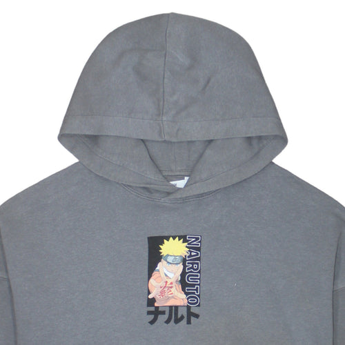 H&M Boys Grey Naruto Anime Pullover Hoodie 11-12 Years Graphic Fleece