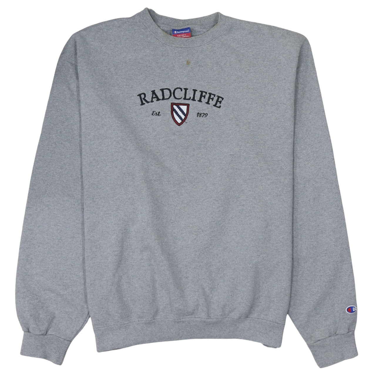 Champion Men's Grey XL Pullover Crew Neck Sweatshirt Radcliffe Embroidered Logo