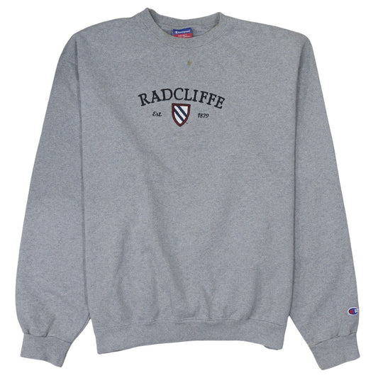 Champion Men's Grey XL Pullover Crew Neck Sweatshirt Radcliffe Embroidered Logo