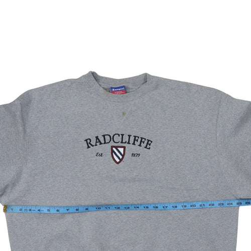 Champion Men's Grey XL Pullover Crew Neck Sweatshirt Radcliffe Embroidered Logo