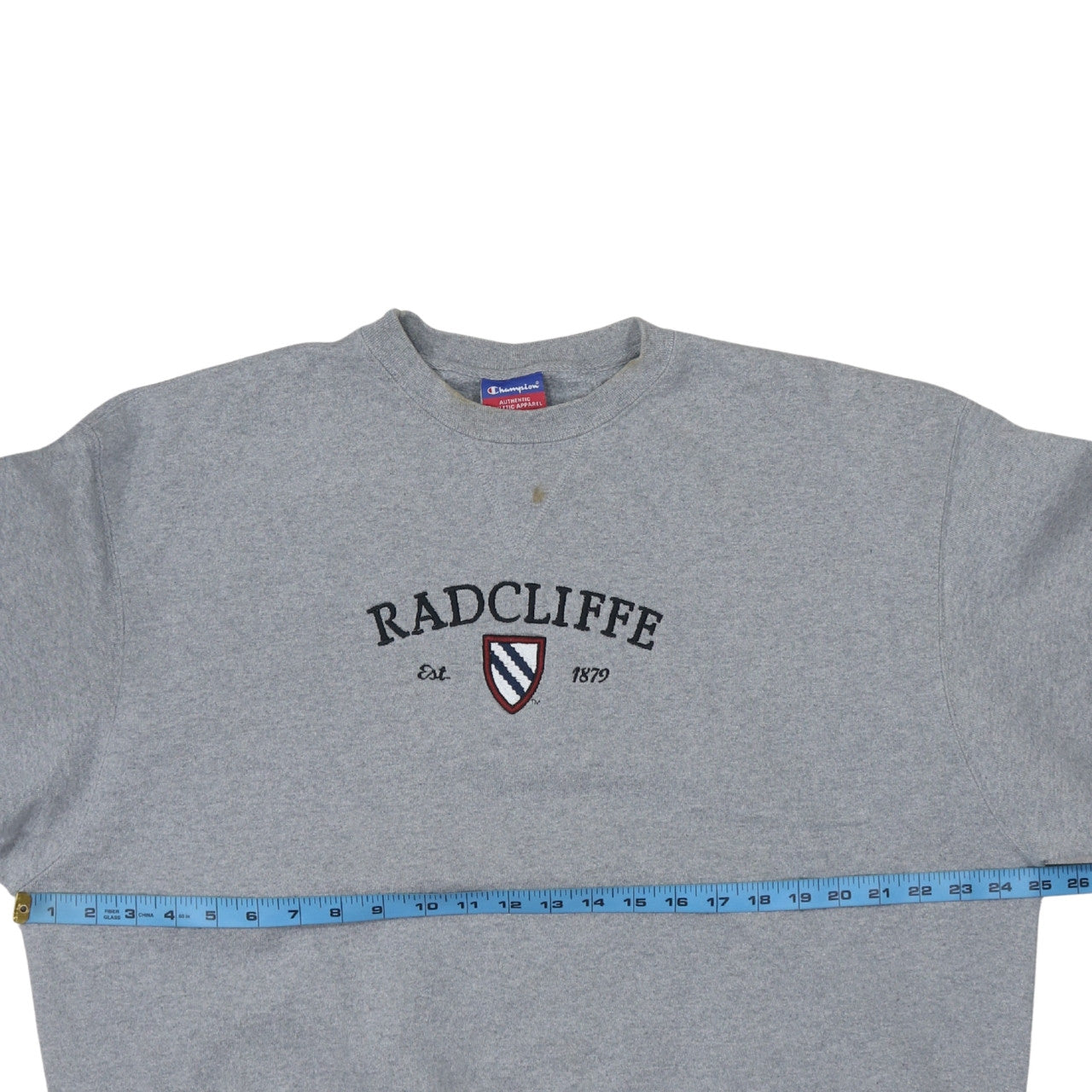 Champion Men's Grey XL Pullover Crew Neck Sweatshirt Radcliffe Embroidered Logo