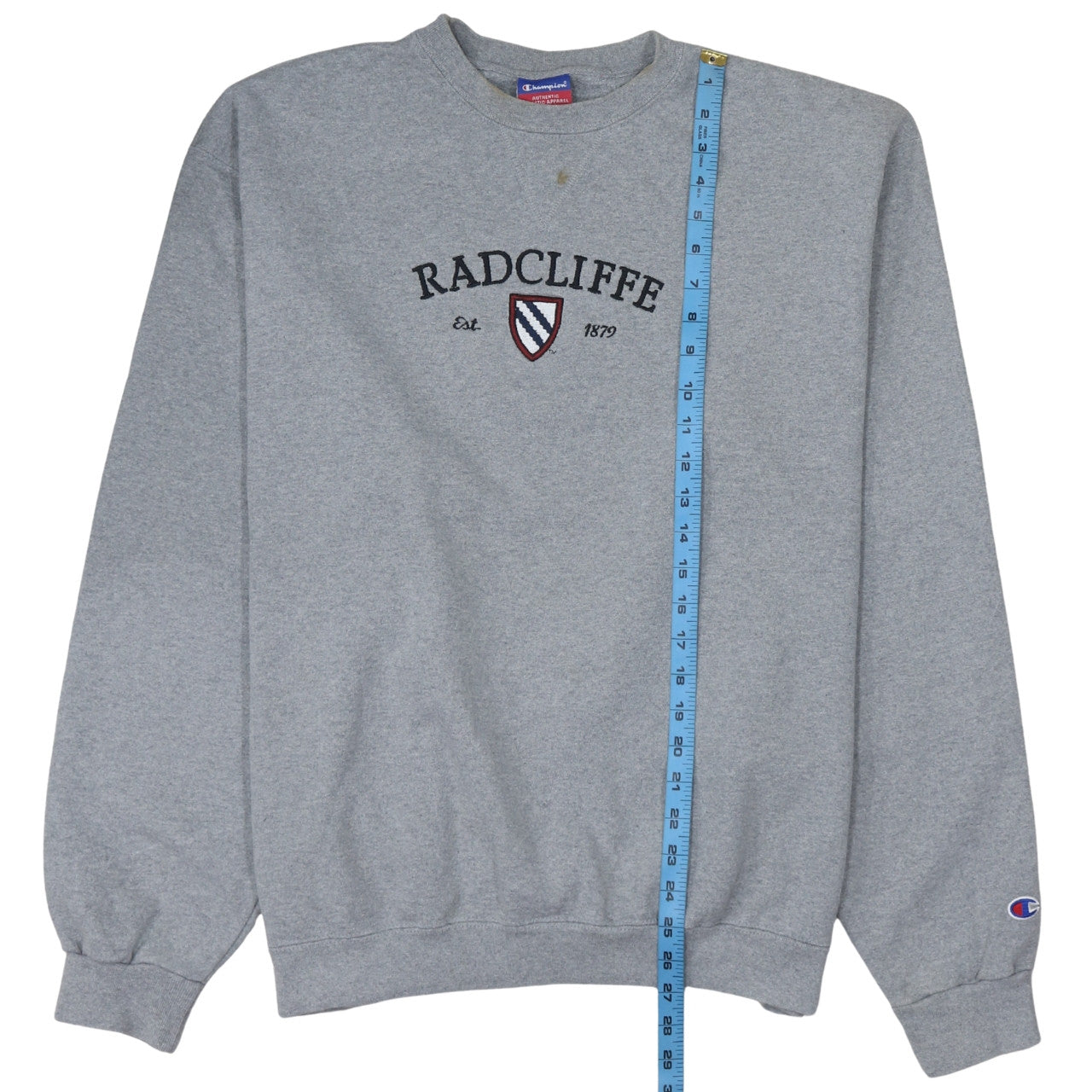 Champion Men's Grey XL Pullover Crew Neck Sweatshirt Radcliffe Embroidered Logo