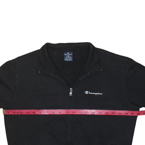 Champion Men's Black Small Track Jacket Full Zip Cotton Blend