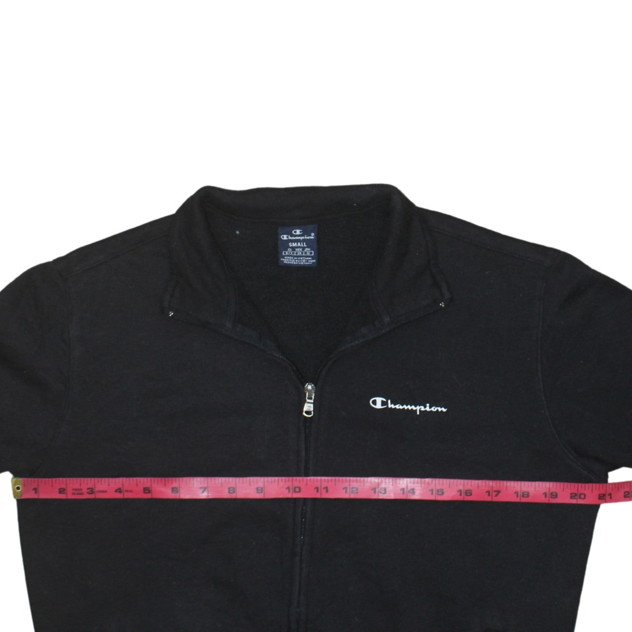 Champion Men's Black Small Track Jacket Full Zip Cotton Blend