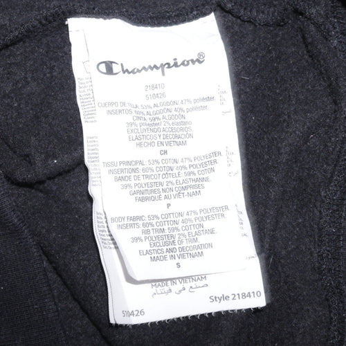 Champion Men's Black Small Track Jacket Full Zip Cotton Blend