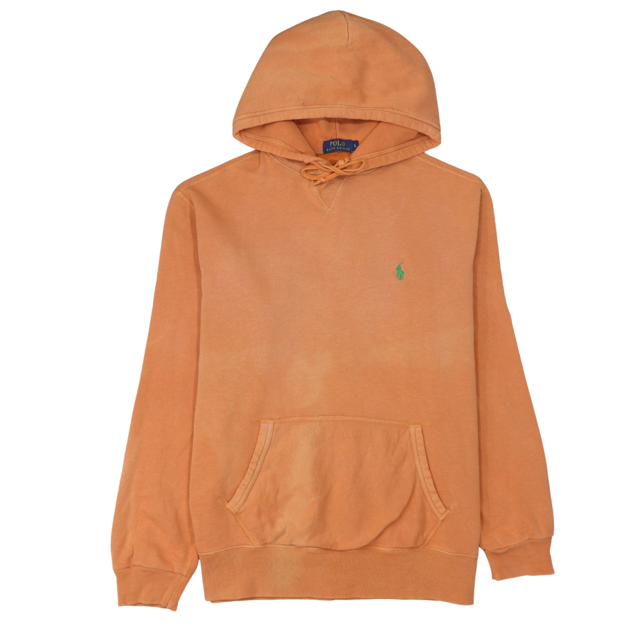 Polo Ralph Lauren Men's Orange Pullover Hoodie L Logo Cotton