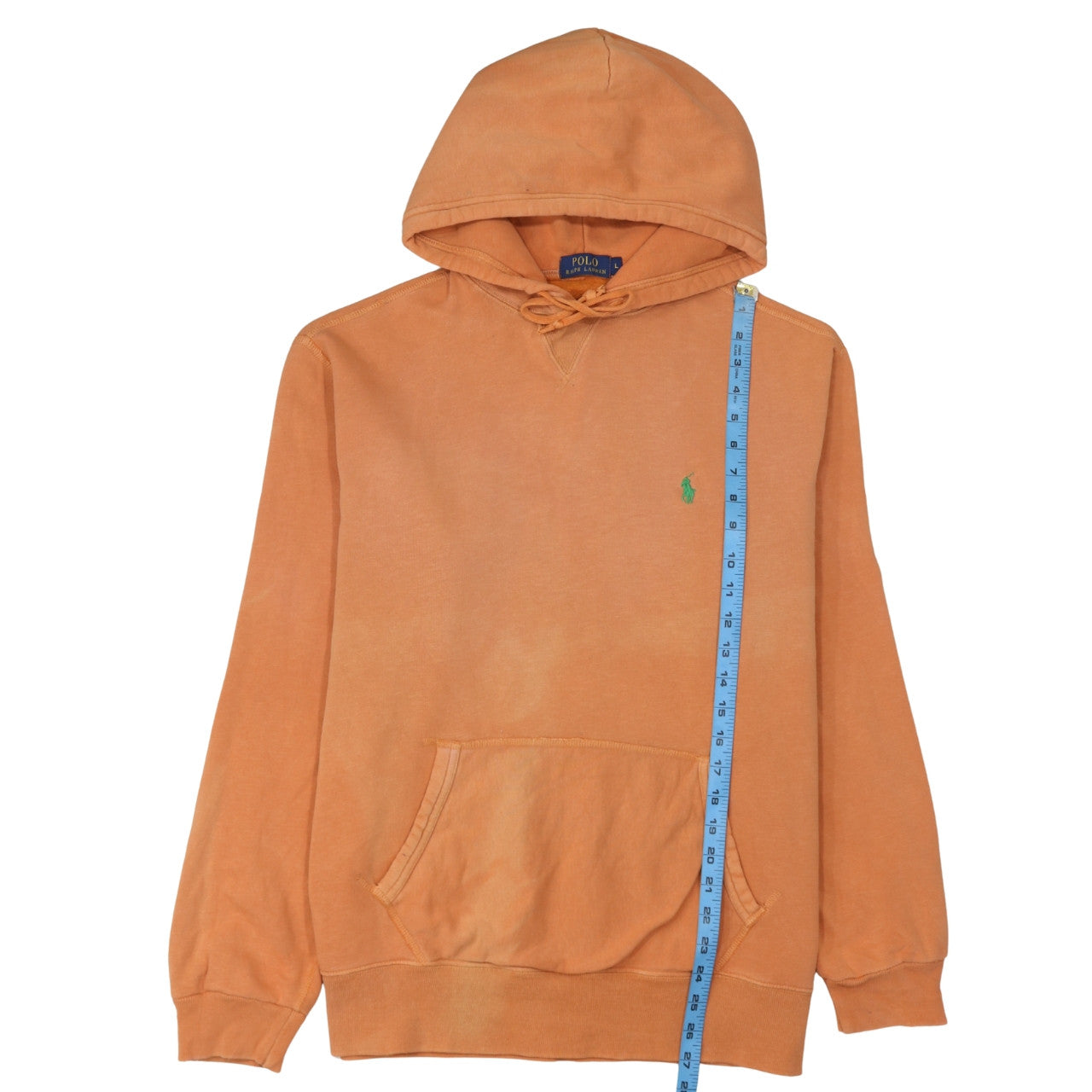 Polo Ralph Lauren Men's Orange Pullover Hoodie L Logo Cotton