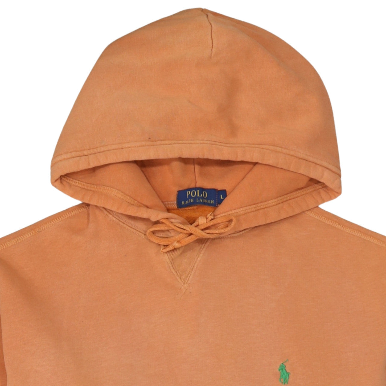 Polo Ralph Lauren Men's Orange Pullover Hoodie L Logo Cotton