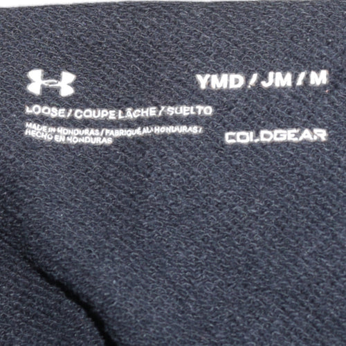 Under Armour Boys Black Full Zip Hoodie Size 10 Years Fleece ColdGear