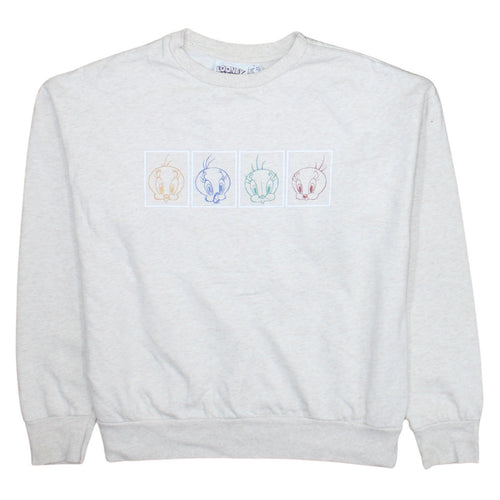 Looney Tunes Women's Beige Tweety Graphic Pullover Sweatshirt Size 10/12