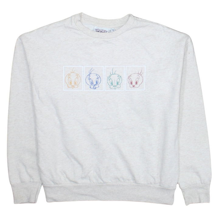 Looney Tunes Women's Beige Tweety Graphic Pullover Sweatshirt Size 10/12
