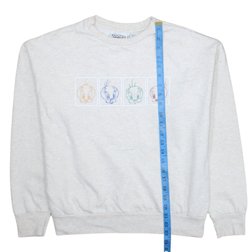 Looney Tunes Women's Beige Tweety Graphic Pullover Sweatshirt Size 10/12
