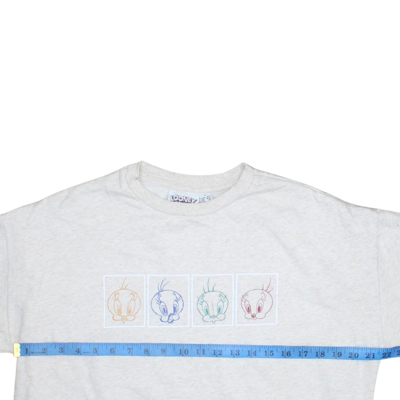 Looney Tunes Women's Beige Tweety Graphic Pullover Sweatshirt Size 10/12