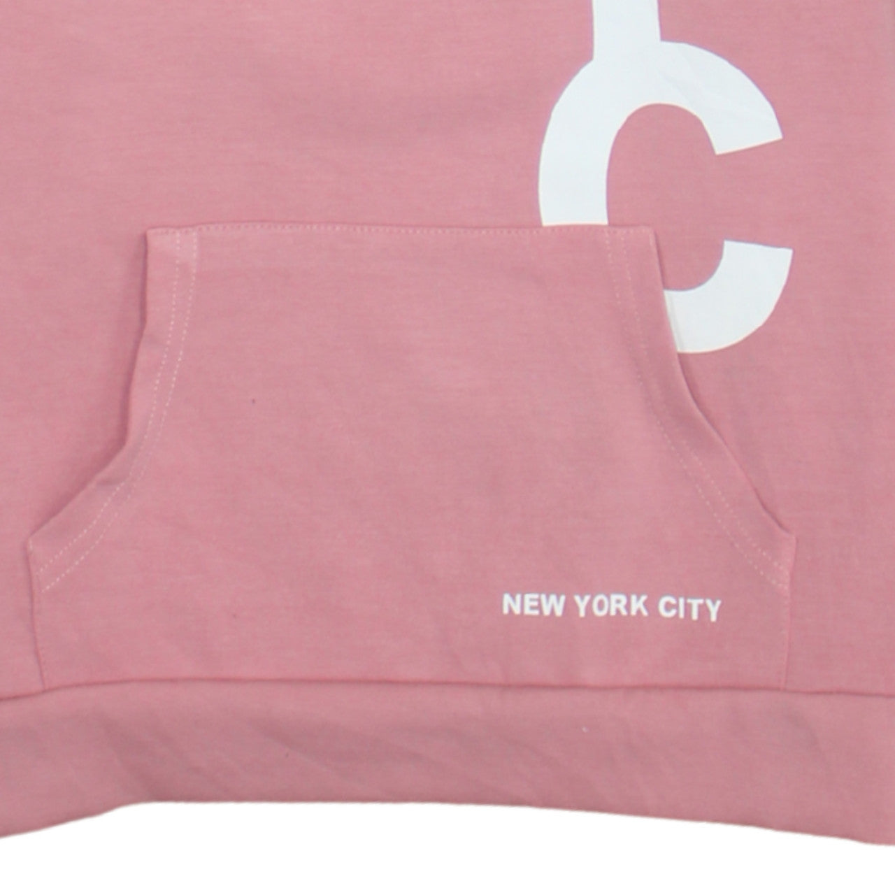 Primark Girls Pink NYC Pullover Hoodie 12-13 Years Regular Fit