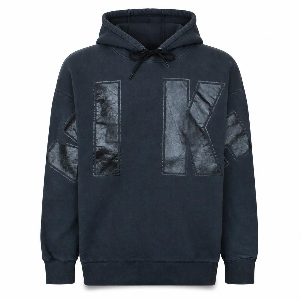 Front view of Nike Men's Black Pullover Hoodie S Fleece Graphic Logo Sweatshirt