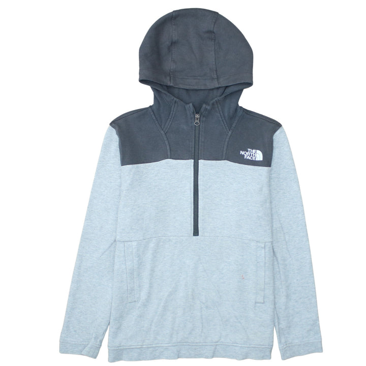 The North Face Boys Grey Colourblock 1/4 Zip Hoodie XL Cotton Blend