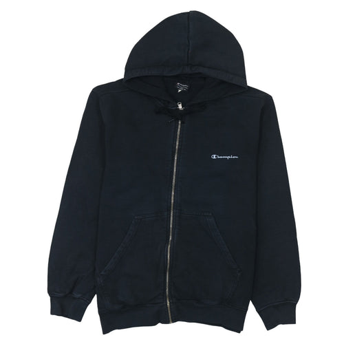 Champion Women's Black Full Zip Hoodie L Cotton Classic Fit