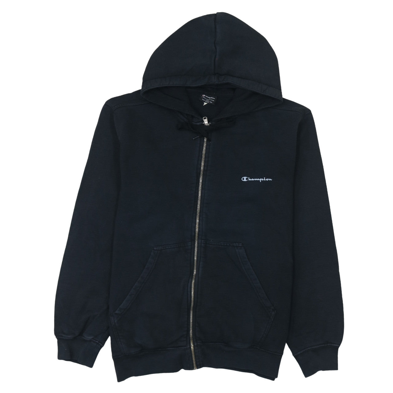 Champion Women's Black Full Zip Hoodie L Cotton Classic Fit