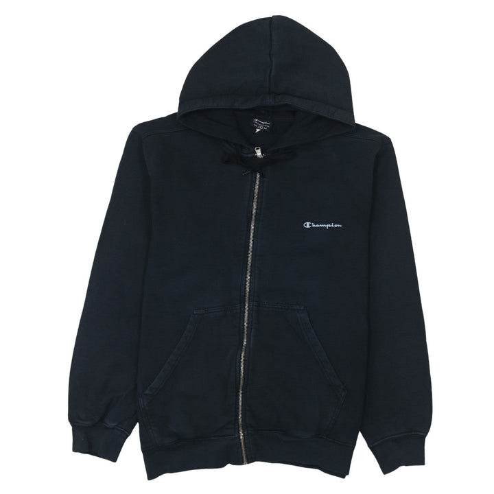 Champion Women's Black Full Zip Hoodie L Cotton Classic Fit