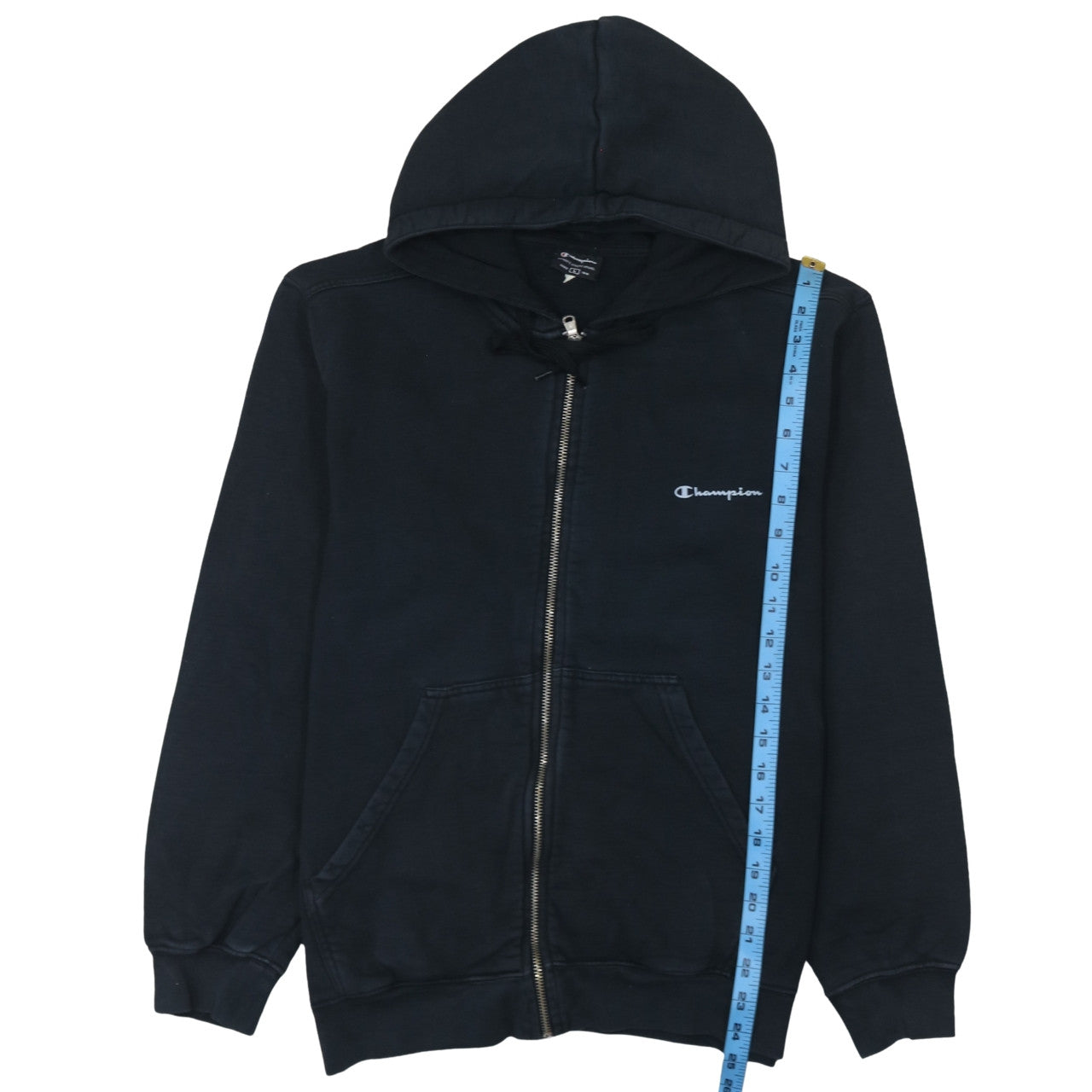 Champion Women's Black Full Zip Hoodie L Cotton Classic Fit
