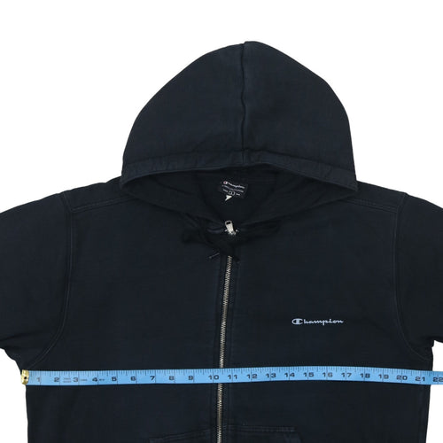 Champion Women's Black Full Zip Hoodie L Cotton Classic Fit