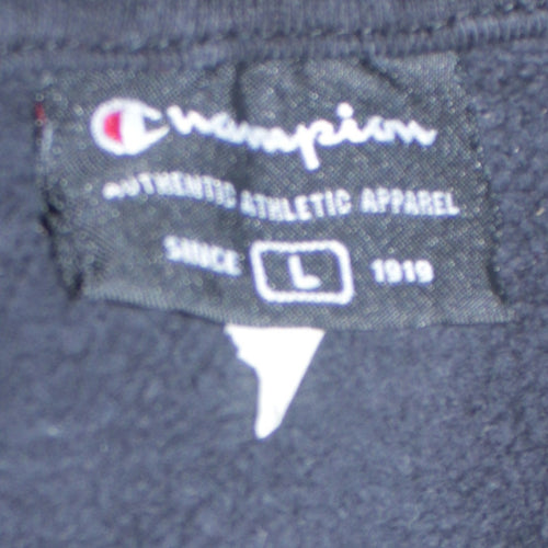 Champion Women's Black Full Zip Hoodie L Cotton Classic Fit