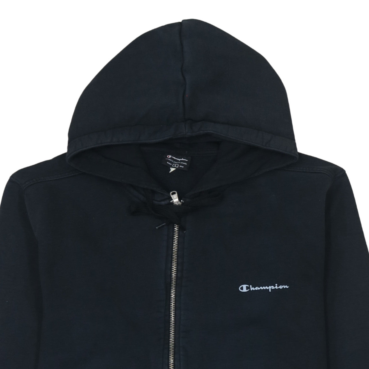 Champion Women's Black Full Zip Hoodie L Cotton Classic Fit