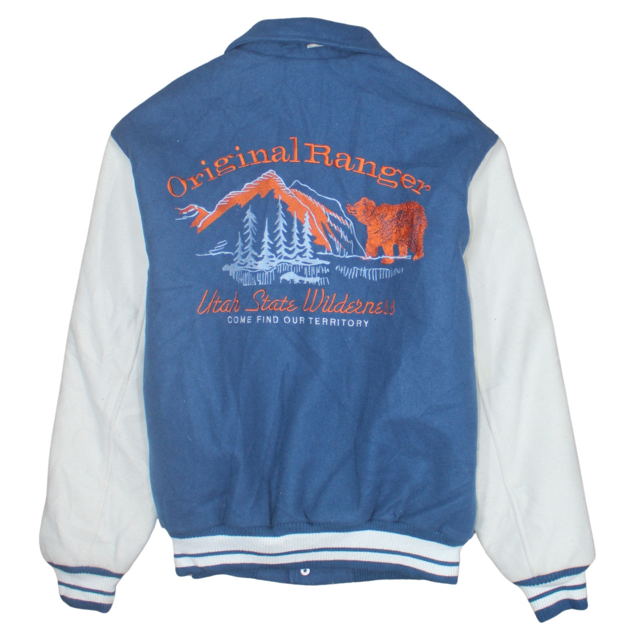 Zara Men Blue Varsity Jacket Size S Embroidered Fleece Lined