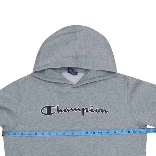 Champion Boys Grey Hoodie 15-16 Years Pullover Fleece Logo Sweatshirt