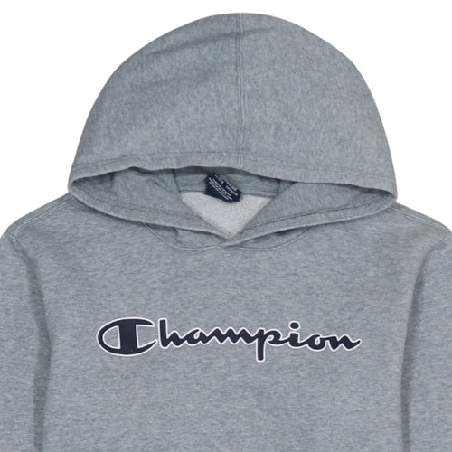 Champion Boys Grey Hoodie 15-16 Years Pullover Fleece Logo Sweatshirt