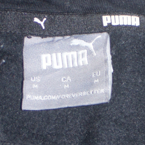 Puma Men's Black Pullover Hoodie Medium Fleece Sweatshirt