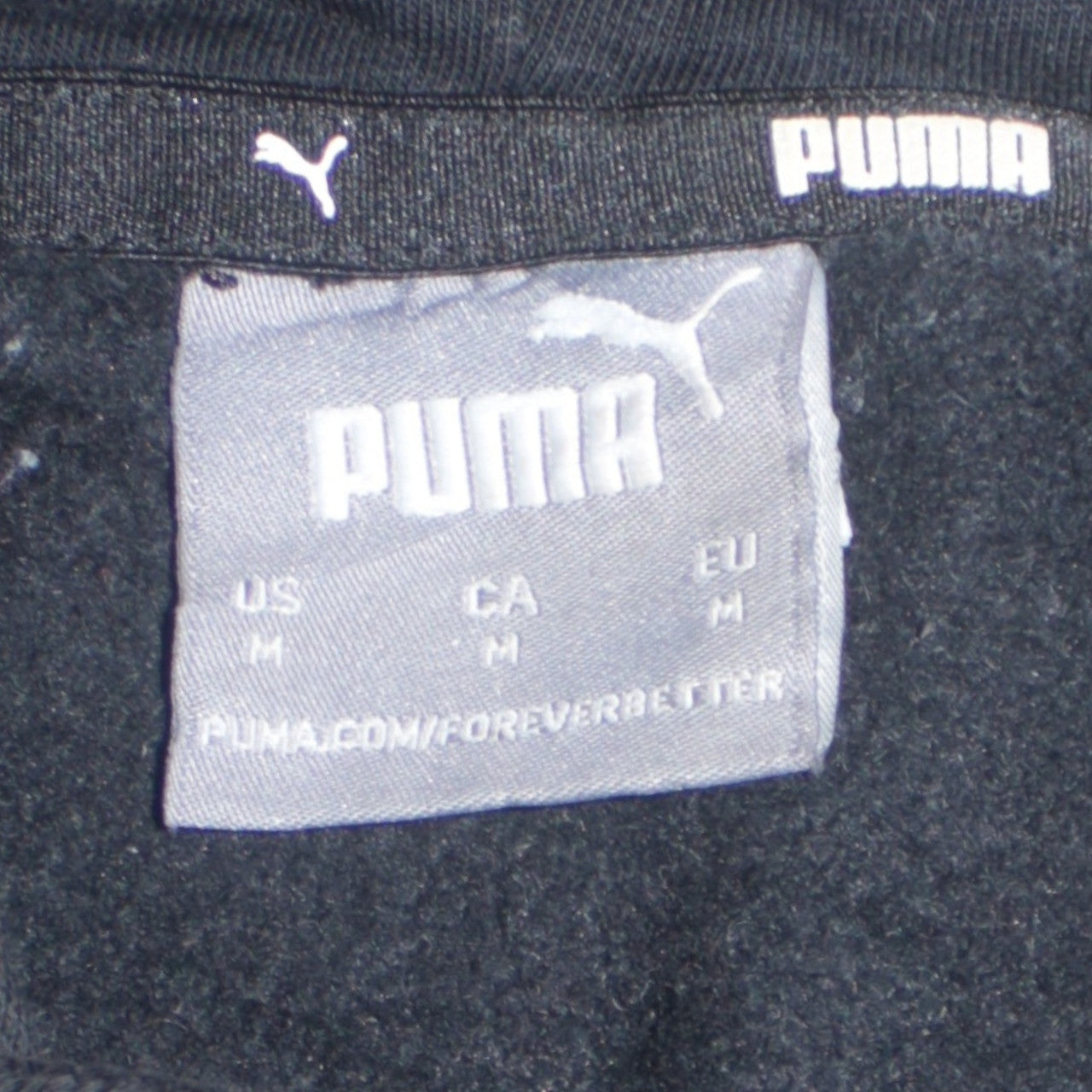 Puma Men's Black Pullover Hoodie Medium Fleece Sweatshirt