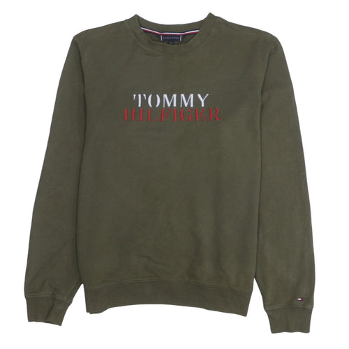 Tommy Hilfiger Men's Green Embroidered Logo Sweatshirt Size M